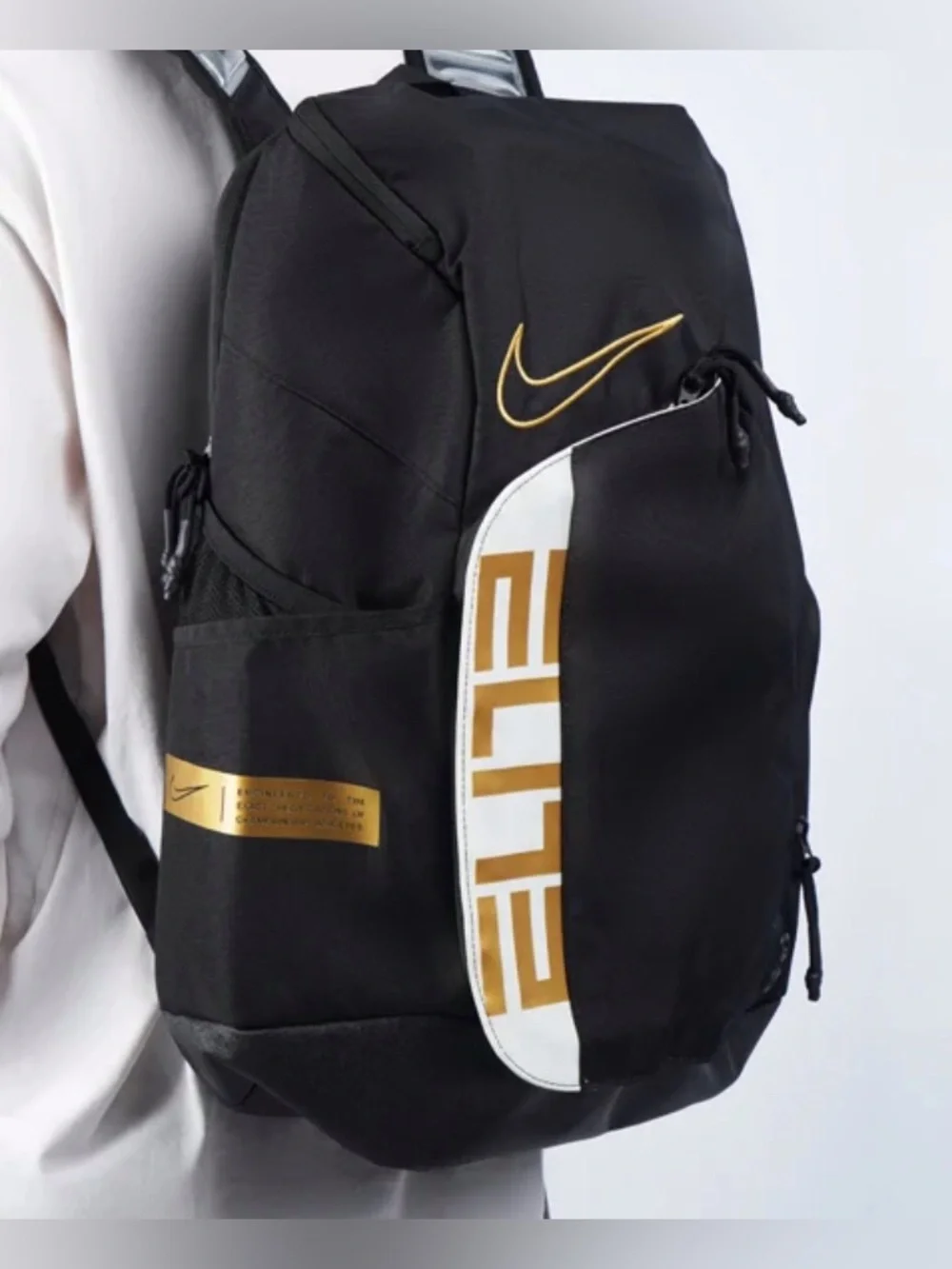 Nike Elite Pro Basketball Backpack Black & Metallic Gold Colorway